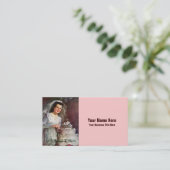 ヴィンテージの花嫁および彼女のウエディングケーキ- 50年代 名刺 (スタンド正面)