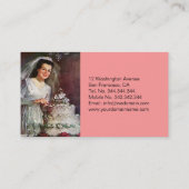 ヴィンテージの花嫁および彼女のウエディングケーキ- 50年代 名刺 (裏面)