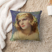 ヴィンテージの花嫁が聖書を持って、宗教的な結婚式 クッション (ブランケット)