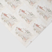 ヴィンテージの花嫁と新郎のウェディングデコパージュ（クリーム色の背景） 薄葉紙 (詳細)