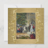 ヴィンテージの花嫁と花婿のアートウェディング招待状 招待状 (裏面)