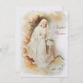 ヴィンテージの花嫁のブライダルシャワーの招待 招待状 (正面/裏面)