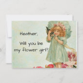ヴィンテージの花嫁の少女の提案カード - かわいい! 招待状 (正面)