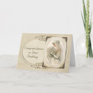 ヴィンテージの花嫁の結婚式のお祝い カード