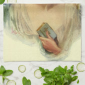 ヴィンテージの花嫁は聖書を持っ結婚て キッチンタオル (折り畳み)