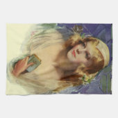 ヴィンテージの花嫁は聖書を持っ結婚て キッチンタオル (横)