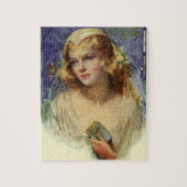 ヴィンテージの花嫁は聖書を持っ結婚て ジグソーパズル (縦)