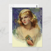 ヴィンテージの花嫁は聖書を持っ結婚て ポストカード (正面/裏面)