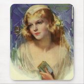 ヴィンテージの花嫁は聖書を持っ結婚て マウスパッド (正面)