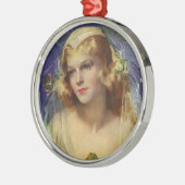 ヴィンテージの花嫁は聖書を持っ結婚て メタルオーナメント (左)