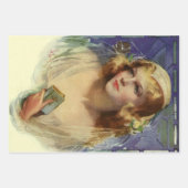 ヴィンテージの花嫁は聖書を持っ結婚て ラッピングペーパーシート (正面)