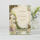ヴィンテージの花嫁及び新郎のシックでロマンチックな結婚式 招待状 (スタンド正面)