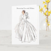 ヴィンテージの花嫁 – 願いを込めて カード (黄色い花)