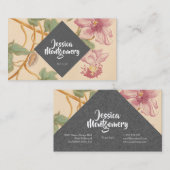 ヴィンテージの花屋のエレガントな名刺 名刺 (正面/裏面)