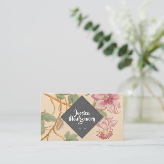 ヴィンテージの花屋のエレガントな名刺 名刺 (スタンド正面)