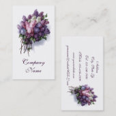 ヴィンテージの花屋の名刺のラベンダーの花柄 名刺 (正面/裏面)