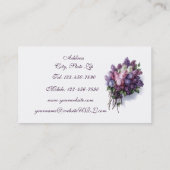 ヴィンテージの花屋の名刺のラベンダーの花柄 名刺 (裏面)