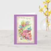 ヴィンテージの花束がよくなる カード (黄色い花)