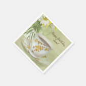 ヴィンテージの花束とデイジーの花束 スタンダードカクテルナプキン (角)