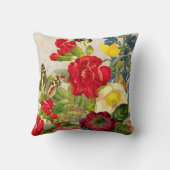 ヴィンテージの花束と蝶 クッション (裏面)