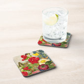 ヴィンテージの花束と蝶 コースター (右側)