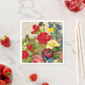 ヴィンテージの花束と蝶 スタンダードカクテルナプキン (インサイチュ)
