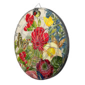 ヴィンテージの花束と蝶 ダーツボード (正面右)