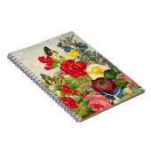 ヴィンテージの花束と蝶 ノートブック (右側)