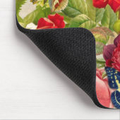 ヴィンテージの花束と蝶 マウスパッド (コーナー)