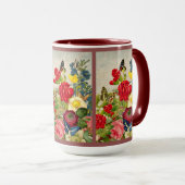 ヴィンテージの花束と蝶 マグカップ (正面右)