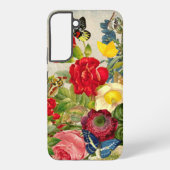 ヴィンテージの花束と蝶 SAMSUNG GALAXYケース (裏面)