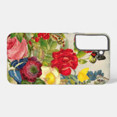 ヴィンテージの花束と蝶 SAMSUNG GALAXYケース (裏面横)