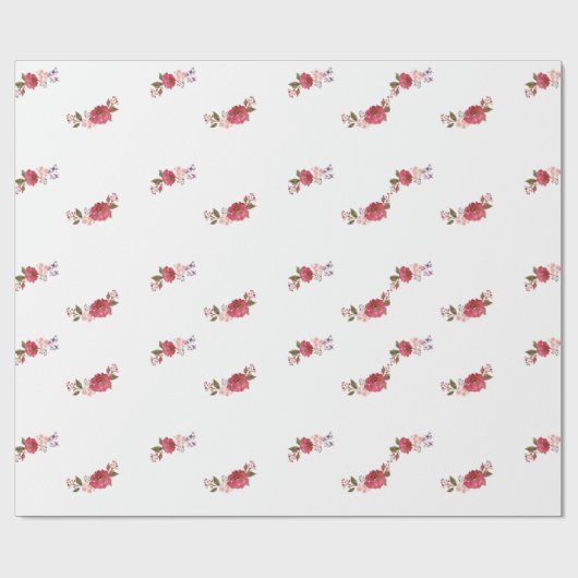 ヴィンテージの花束のクリスマスの休日 ラッピングペーパー (フラット)