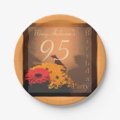 ヴィンテージの花束の第95誕生会の紙皿 ペーパープレート (正面)