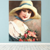 ヴィンテージの花束を持つバラ キャンバスプリント (インサイチュ (ウッドフロア))