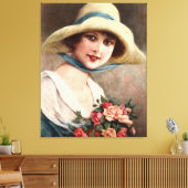 ヴィンテージの花束を持つバラ キャンバスプリント (インサイチュ (リビング))