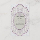 ヴィンテージの花柄およびいちごの名刺 名刺 (裏面)