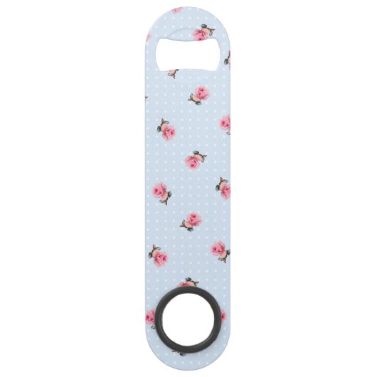 ヴィンテージの花柄および点 スピード栓抜き (正面)