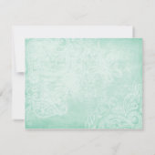 ヴィンテージの花柄および葉の応答 出欠カード (裏面)