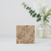 ヴィンテージの花柄で、複雑な茶色のデシ エンクロージャーカード (スタンド正面)