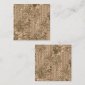 ヴィンテージの花柄で、複雑な茶色のデシ エンクロージャーカード (正面/裏面)