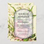 ヴィンテージの花柄のばら色のブライダルシャワーの招待状 招待状 (正面/裏面)