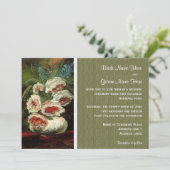 ヴィンテージの花柄のウェディング招待状。 招待状 (スタンド正面)