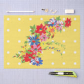 ヴィンテージの花柄のティッシュペーパー 薄葉紙 (クラフト)