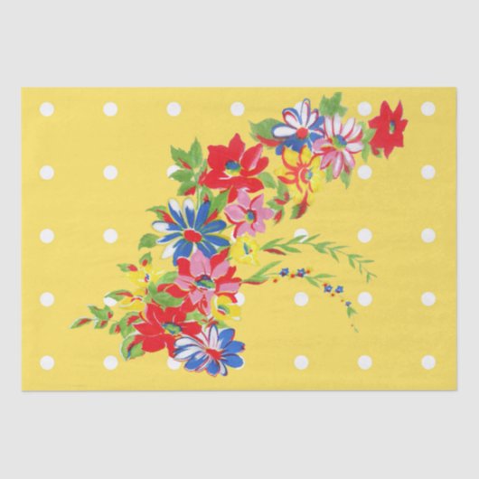 ヴィンテージの花柄のティッシュペーパー 薄葉紙 (正面)