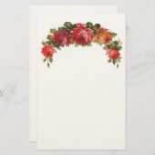 ヴィンテージの花柄のフェルトの文房具 便箋 (正面/裏面)