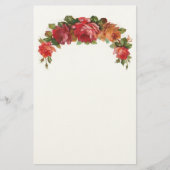 ヴィンテージの花柄のフェルトの文房具 便箋 (正面)