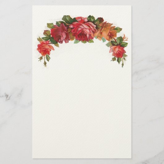 ヴィンテージの花柄のフェルトの文房具 便箋 (正面)