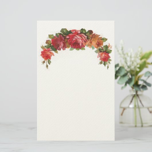 ヴィンテージの花柄のフェルトの文房具 便箋 (スタンド正面)