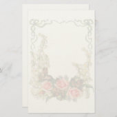 ヴィンテージの花柄のフェルトの文房具 便箋 (正面/裏面)